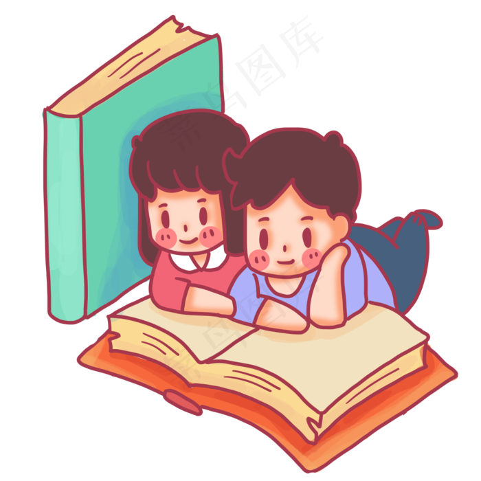 一起看书的小孩子阅读