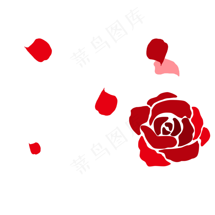 红色玫瑰花瓣漂浮素材免费下载(2000X2000(DPI:300))psd模版下载