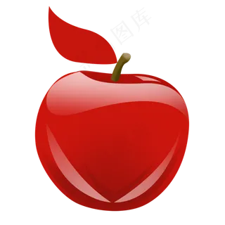 红色漂亮手绘水晶水果苹果psd