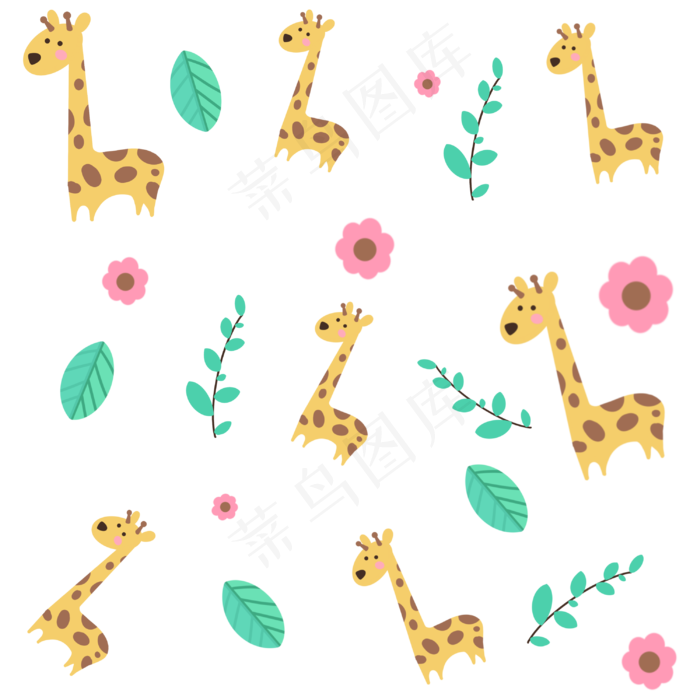 小动物黄色长颈鹿(3000X3000(DPI:300))psd模版下载