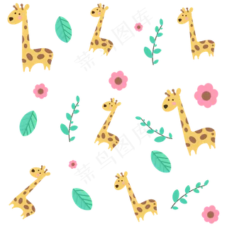 小动物黄色长颈鹿