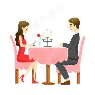 西餐厅约会情侣
