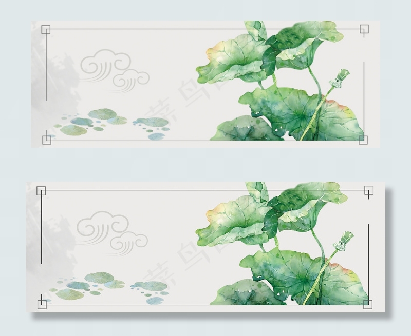 绿色中国传统荷叶背景
