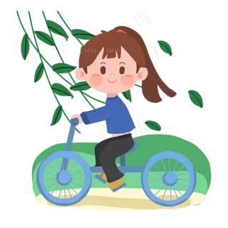 女孩骑车健身