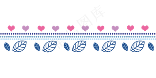 蓝色叶子分割线装饰