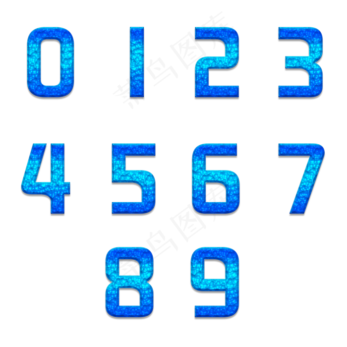 原创蓝色海底水波纹艺术数字(2000X2000(DPI:150))psd模版下载