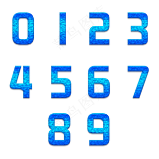 原创蓝色海底水波纹艺术数字