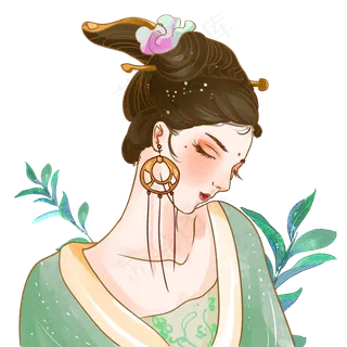 古风侧脸手绘