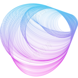 抽象创意彩色渐变线条图案元素,免抠元素