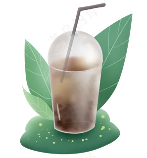 夏季解暑奶茶,免抠元素