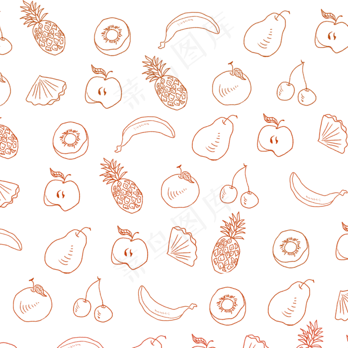 美食底纹水果线稿(2000X2000(DPI:300))psd模版下载