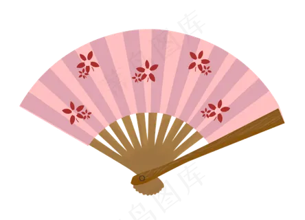 中国风扇子粉色扇子,免抠元素