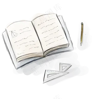 书本笔和三角尺