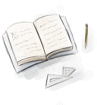 书本笔和三角尺