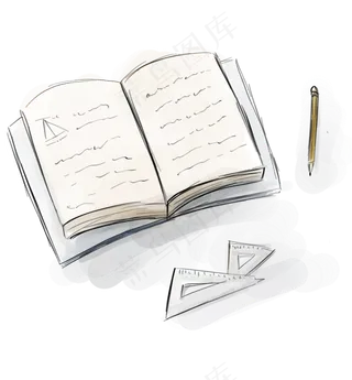 书本笔和三角尺