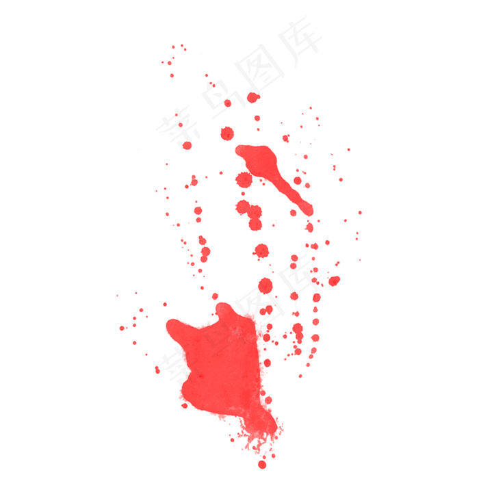 水彩不规则红色泼墨