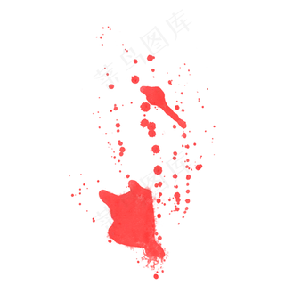 水彩不规则红色泼墨