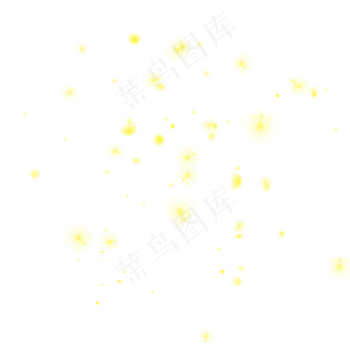 夏夜一群发光的萤火虫元素,免抠元素(2000*2000px 300 dpi )psd模版下载