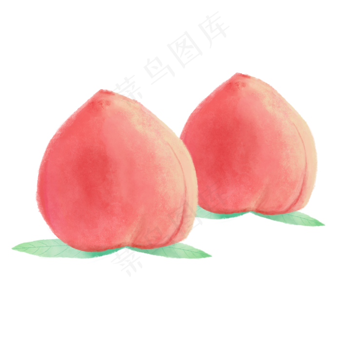 清新的两个桃子