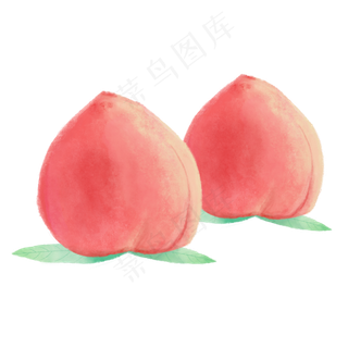 清新的两个桃子