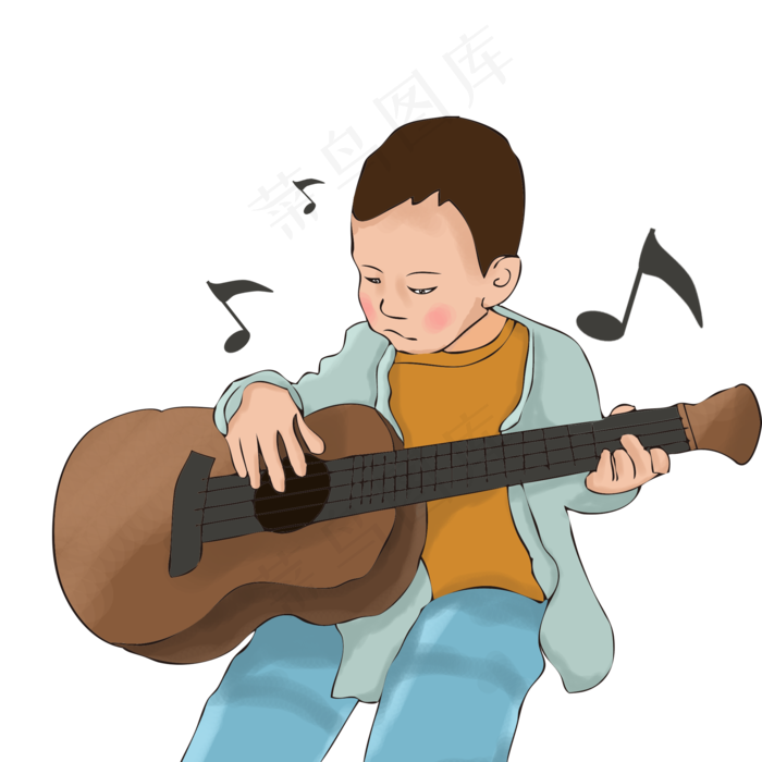 儿童节主题弹吉他的小孩