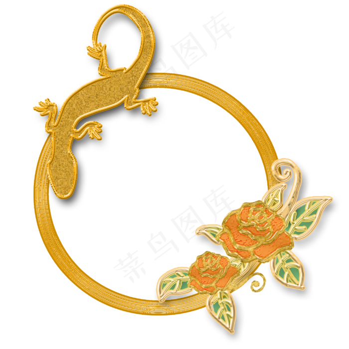 壁虎玫瑰环形边框