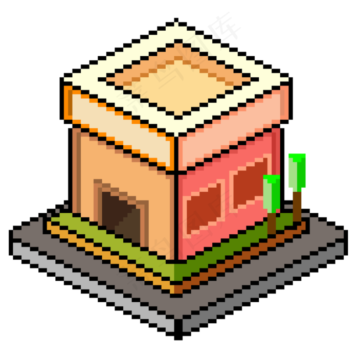 像素风格立体小房子