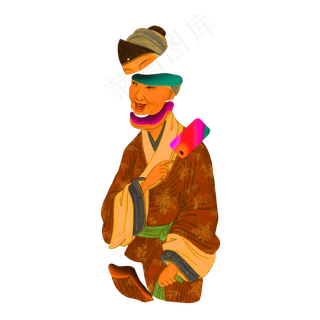 中国风彩色渐变戏曲嬷嬷婆婆中国
