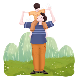 父亲节爸爸和孩子玩