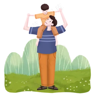 父亲节爸爸和孩子玩