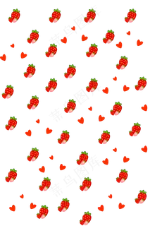 手绘情人节草莓底纹