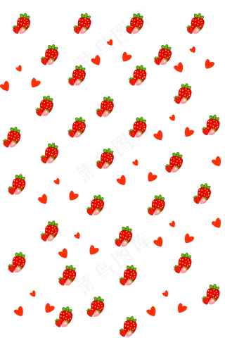 手绘情人节草莓底纹