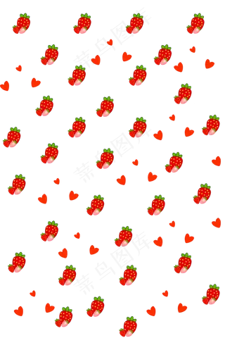 手绘情人节草莓底纹
