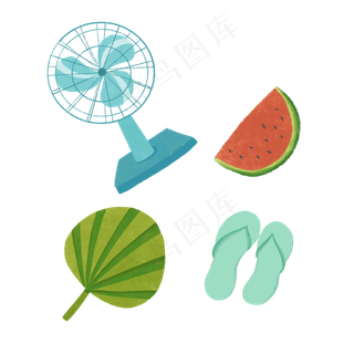 夏季海边元素装饰图,免抠元素