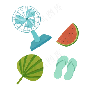 夏季海边元素装饰图,免抠元素