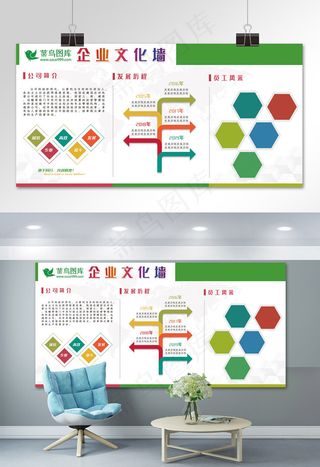 简洁大气绿色企业文化墙