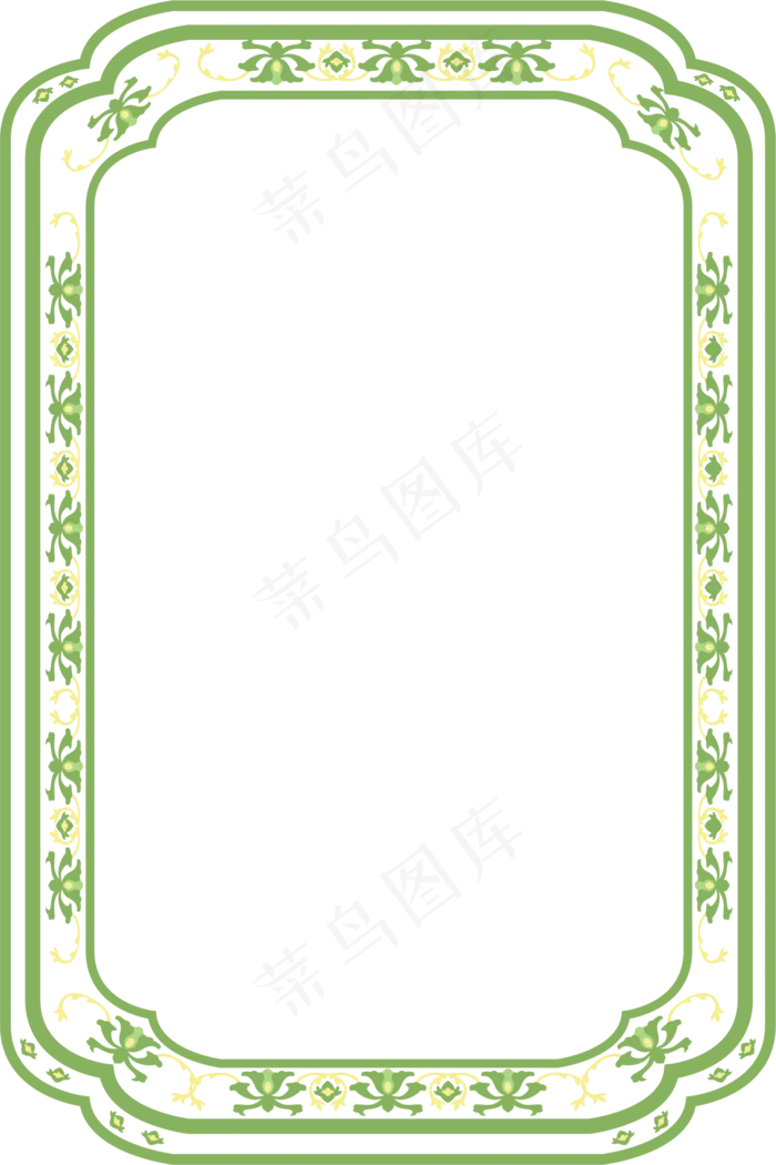 绿色古风边框(2000X2000(DPI:300))ai矢量模版下载