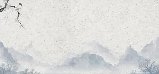 中国风水墨花鸟电商淘宝banner