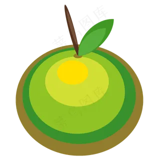 卡通青色桔子水果