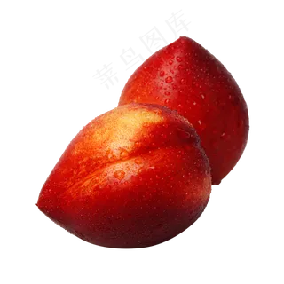 两个新鲜美味的水果油桃,免抠元素
