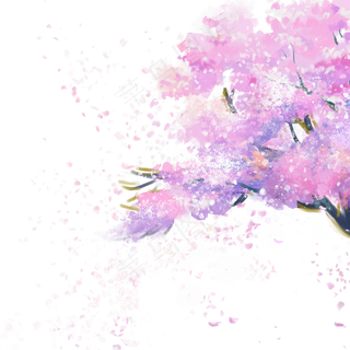 樱花手绘撒花花瓣