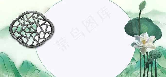 墨香古风荷花窗户禅意 墨香古风荷花窗户禅意
