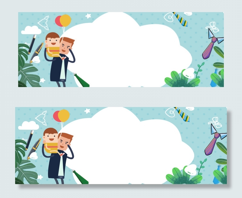 父亲节卡通电商促销海报