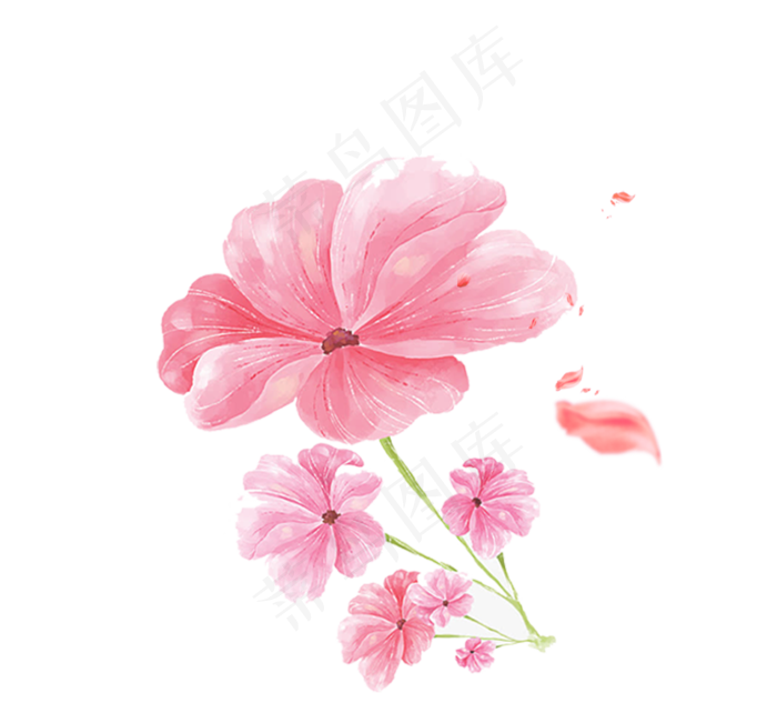 38妇女节美丽花朵背景装饰,免抠元素