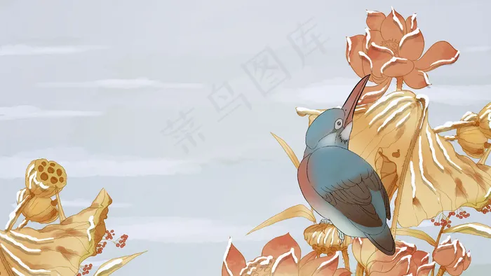 立冬大雪霜降冬至冬天冬日黄色色中国风(2880*1620px 300 dpi )psd模版下载