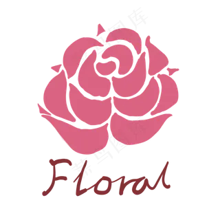 矢量红色简笔玫瑰花