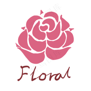 矢量红色简笔玫瑰花