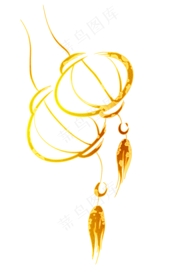 烫金线条感灯笼,免抠元素