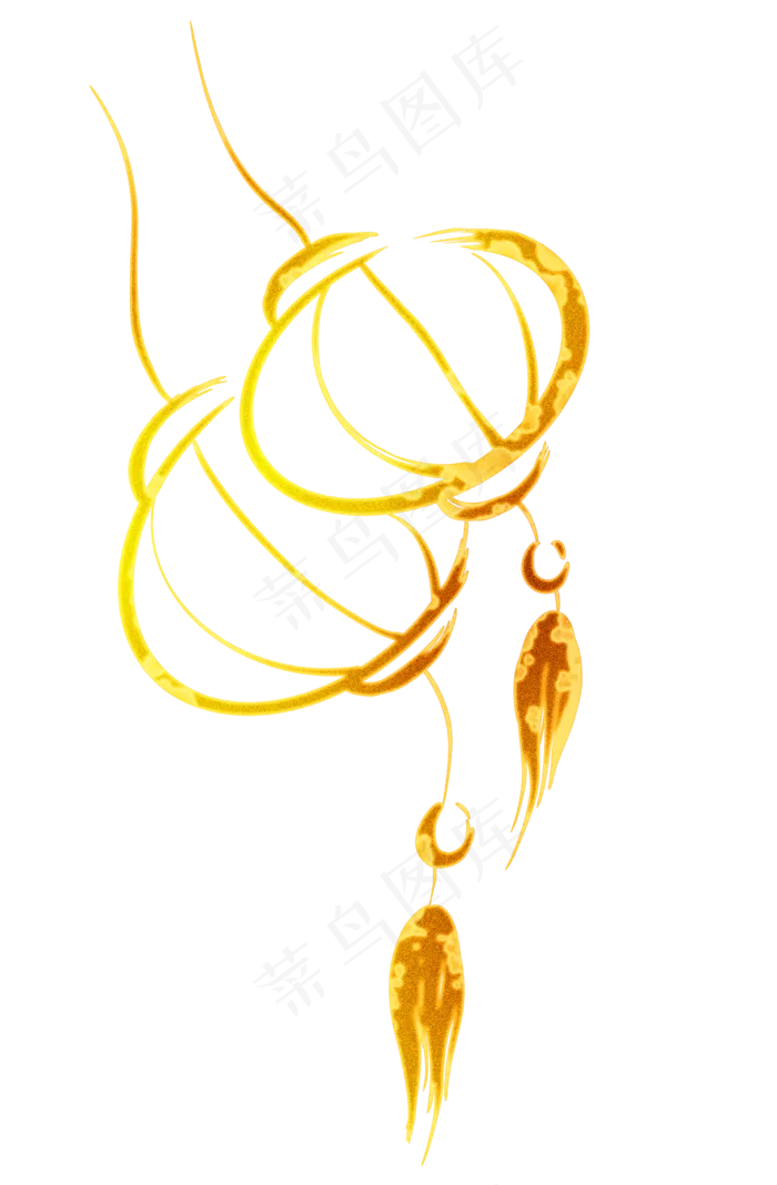 烫金线条感灯笼,免抠元素(2000X3052(DPI:300))psd模版下载