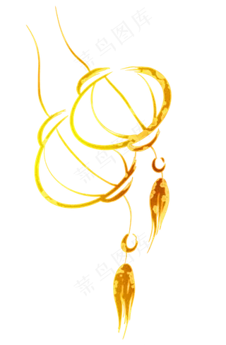 烫金线条感灯笼,免抠元素